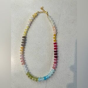 Multicolor Bead Necklace - Gold Clasp
